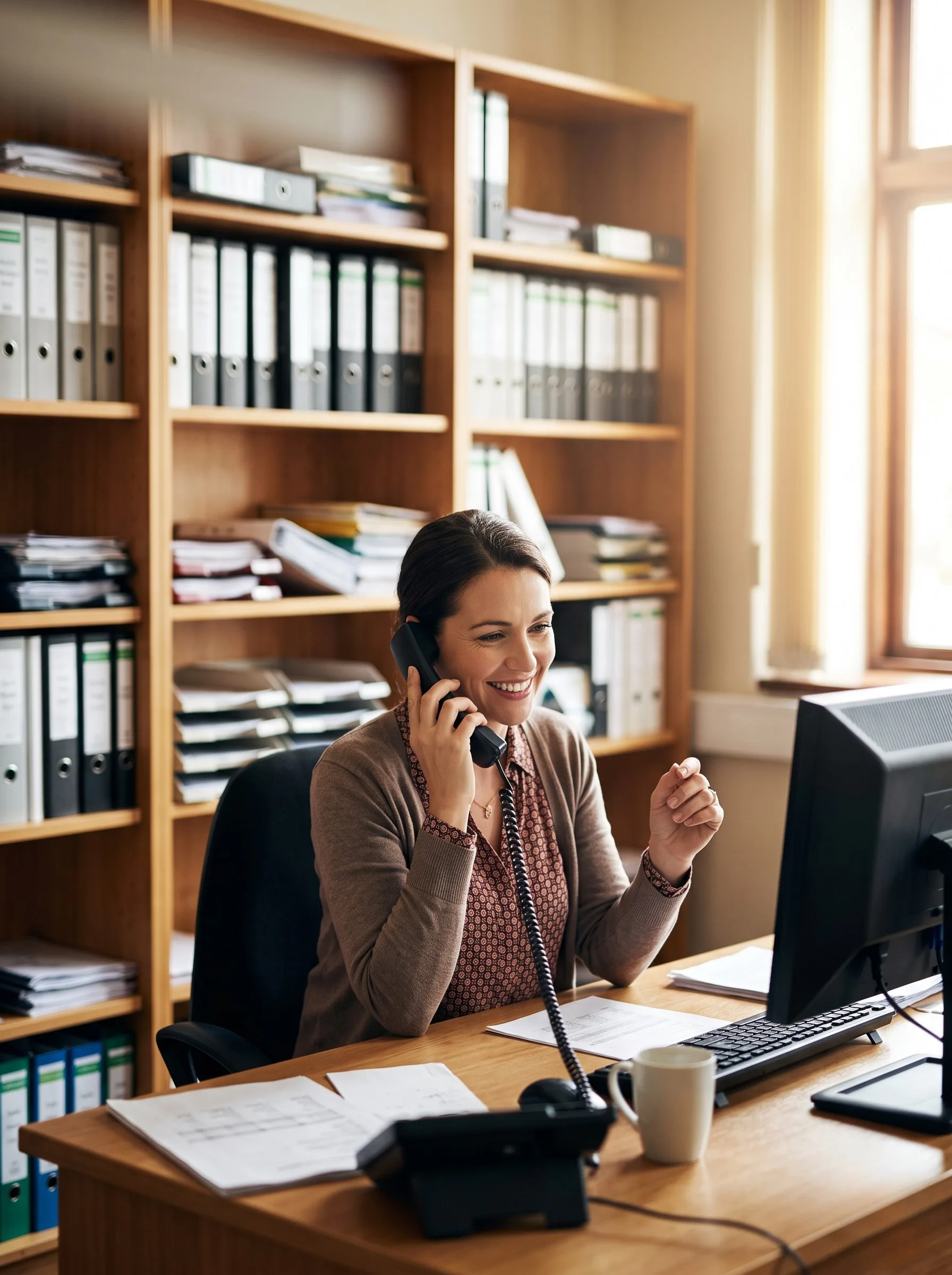 [Imagen de una persona del equipo de Prosetic atendiendo una consulta por teléfono]
